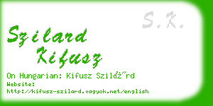 szilard kifusz business card